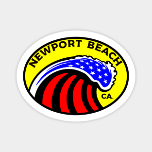 Newport Beach California Surfing Surf Patriotic Wave Sticker